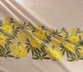 Yellow jacquard pano 116 cm flower