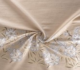 White jacquard pano 116 cm flower