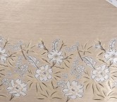 Jacquard flor pano 116 cm blanco