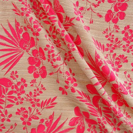 Fuxia jacquard rÚstic floral