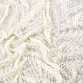 Ivory elastic mini sequins