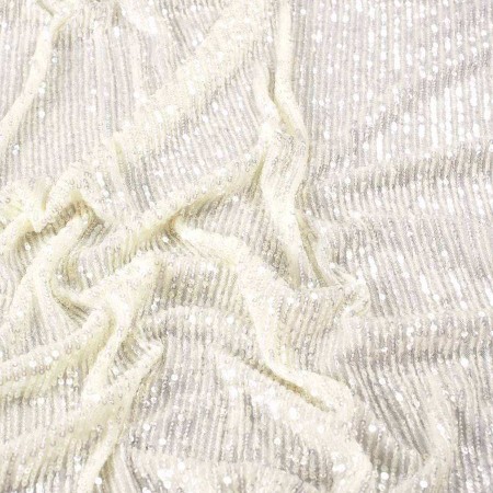 Ivory elastic mini sequins