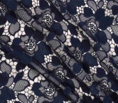 Guipur floral textura navy