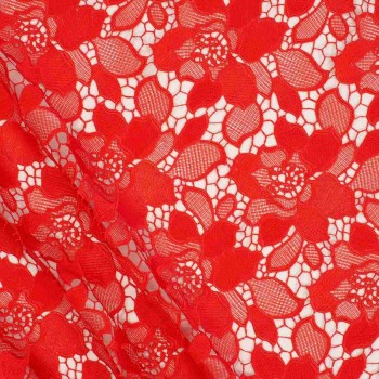 Guipur floral textura rojo
