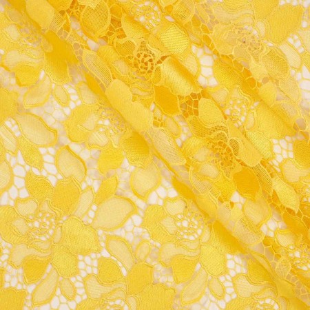 Guipur floral textura amarillo
