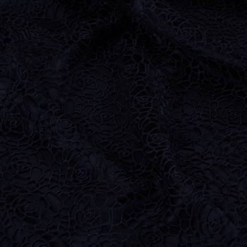 Guipur floral calado navy