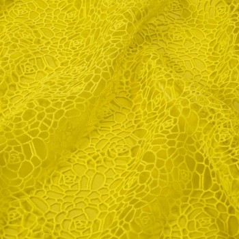 Guipur floral calado amarillo