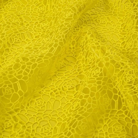 Yellow floral cut guipure