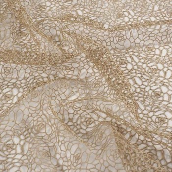 Guipur floral calado beige