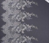 Grey floral elegan embroidered tulle