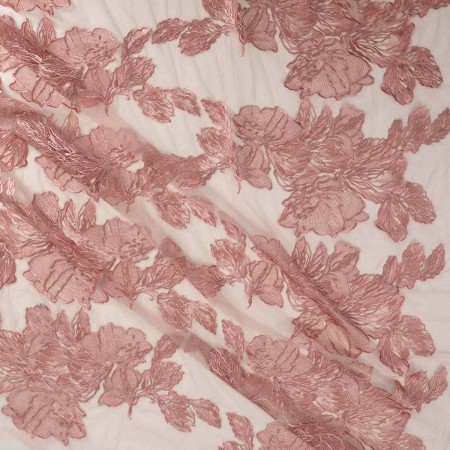 Pink macro flower embroidery