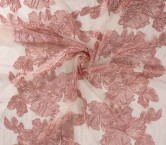 Pink macro flower embroidery