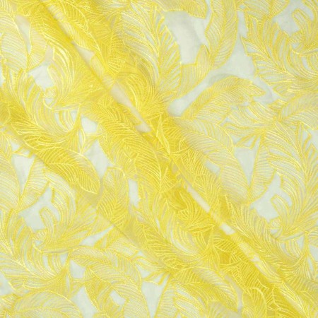 Lemon yellow leaves embroidery