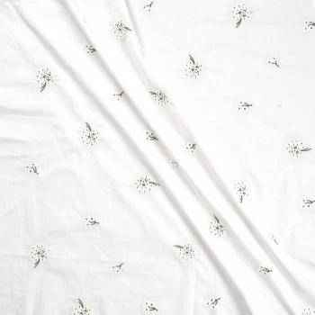 White floral embroidery cotton base