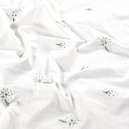 White floral embroidery cotton base