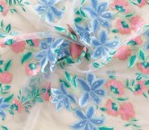 Blue flower embrodery