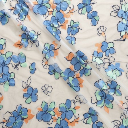 Blue flower embrodery