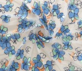 Blue flower embrodery