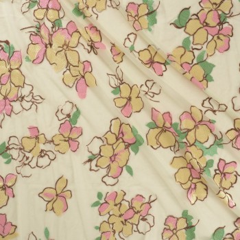 Bordado flor amarillo limon