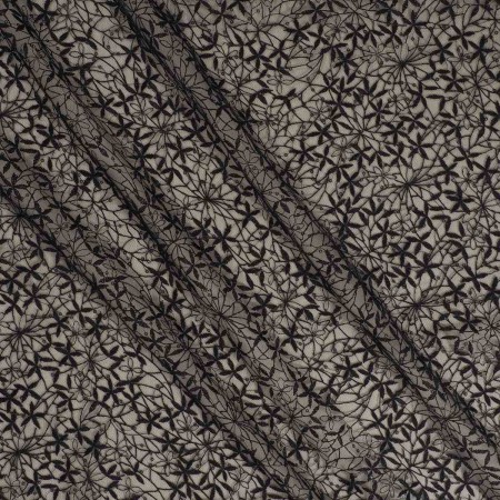 Tul bordado lentejuelas negro