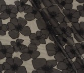 Brown flower organza on tulle =2931
