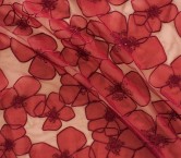 Flor organza sobre tul =2931 burdeos