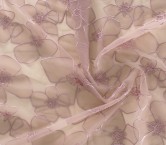 Flor organza sobre tul =2931 burdeos