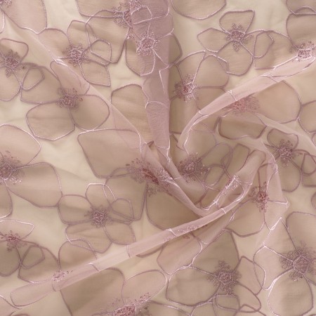 Flor organza sobre tul =2931 rosa