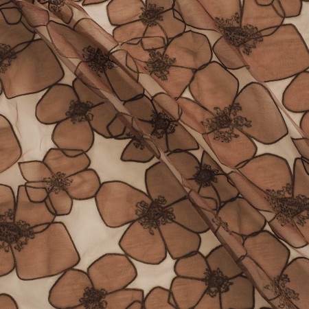 Flor organza sobre tul =2931 marron