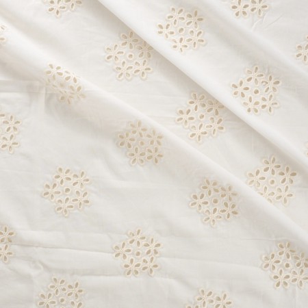 White cotton embroidery sequins