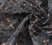 Blue linen embroidered sequins