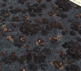 Blue linen embroidered sequins