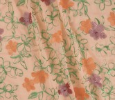 Chiffon bordado lentejuelas salmon