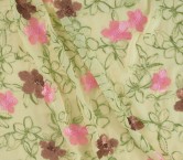 Chiffon bordado lentejuelas salmon