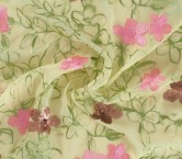 Chiffon bordado lentejuelas verde