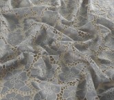 Grey open flower embroidery