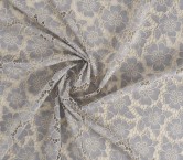 Grey open flower embroidery