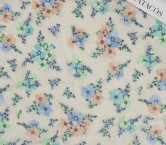 Green blue flower embroidered tulle