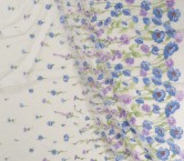Blue flowers embroidered tulle