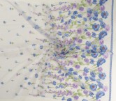 Blue flowers embroidered tulle