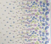 Blue flowers embroidered tulle