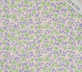 Green lavander embroidered flowers on stripes