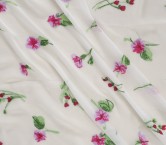Chiffon bordado flores blanco