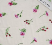 Chiffon bordado flores blanco