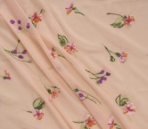 Chiffon bordado flores blanco