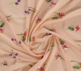 Chiffon bordado flores salmon