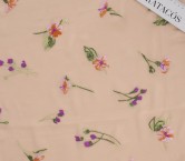 Chiffon bordado flores salmon