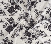 Black white embroidered cotton voile