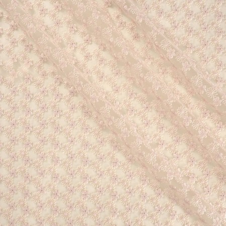 Tul bordado flor =2920 rosa