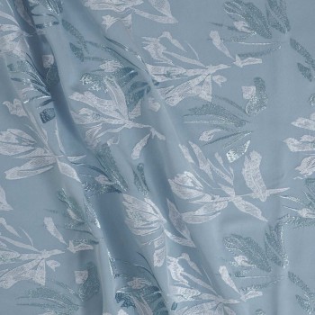 Twill bordado con lamé azul